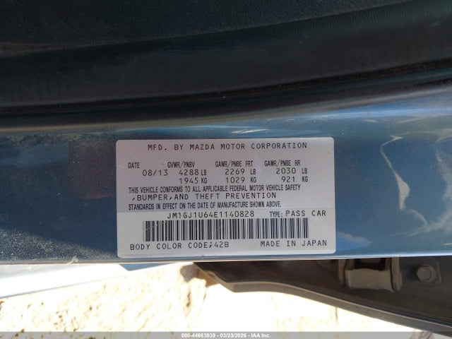 Aukcja sprzedaży 2014 Mazda Mazda6 I Sport, vin: JM1GJ1U64E1140828, numer aukcji: 44683839