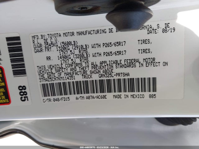 Toyota Tacoma Trd Sport 2019 3TMAZ5CN7KM114351 Image 9