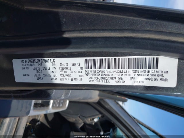 2012 Jeep Liberty Sport მანქანა იყიდება აუქციონზე, vin: 1C4PJMAK6CW125878, აუქციონის ნომერი: 44683910