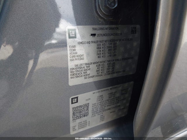 Aukcja sprzedaży 2021 Gmc Sierra 1500 4wd  Short Box Elevation, vin: 1GTU9CED1MZ162239, numer aukcji: 44683937