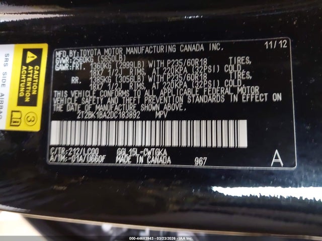 2013 LEXUS RX 350 2T2BK1BA2DC183892 Photo 8