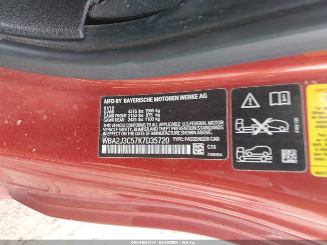 2019 Bmw 230i Xdrive მანქანა იყიდება აუქციონზე, vin: WBA2J3C57K7D35720, აუქციონის ნომერი: 44683992