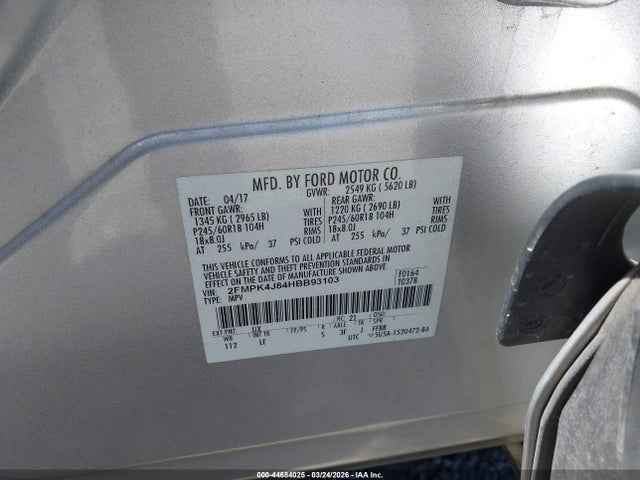 Ford EDGE SEL 2017 2FMPK4J84HBB93103 Image 9