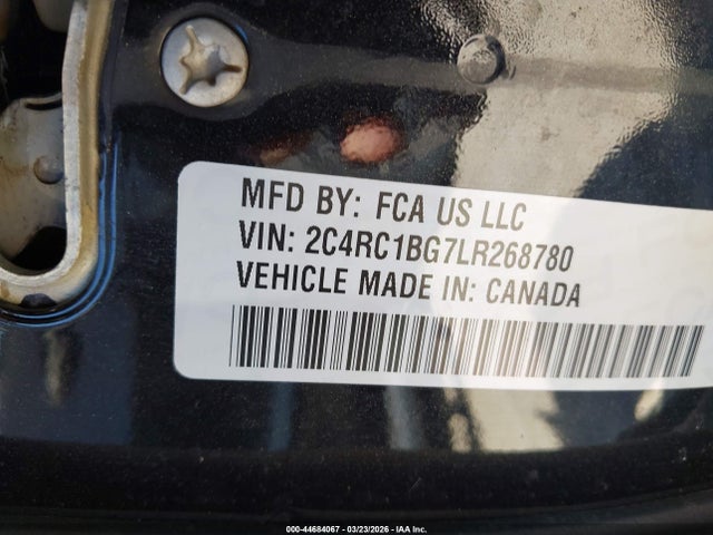 Продаж на аукціоні авто 2020 Chrysler Pacifica Touring L, vin: 2C4RC1BG7LR268780, номер лоту: 44684067