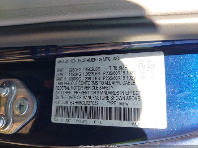 2016 ACURA RDX 5J8TB4H58GL027052 Photo 8