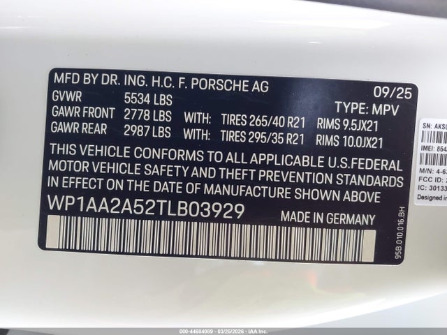 2026 PORSCHE MACAN WP1AA2A52TLB03929 Photo 8