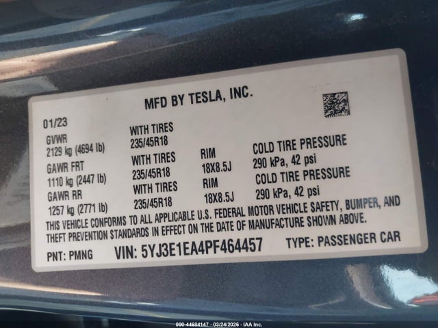 2023 TESLA MODEL 3 5YJ3E1EA4PF464457 Photo 8