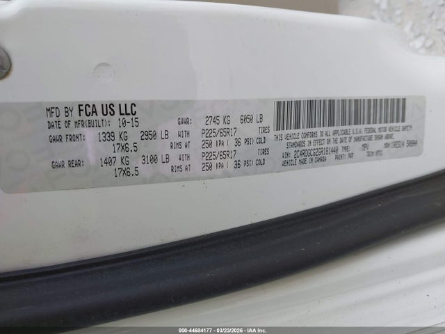 2C4RDGCG2GR181440 Dodge Grand Caravan Sxt