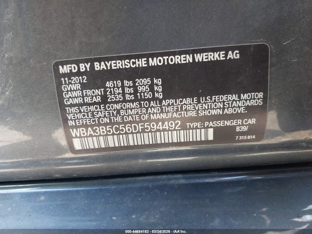 Продаж на аукціоні авто 2013 Bmw 328i Xdrive, vin: WBA3B5C56DF594492, номер лоту: 44684182