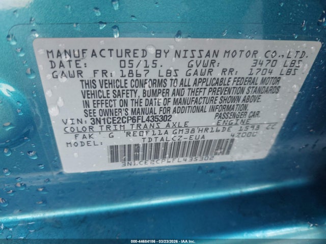 Nissan Versa Note S Plus 2015 3N1CE2CP6FL435302 Image 9