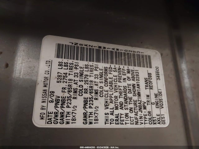 2010 NISSAN MURANO JN8AZ1MW1AW102831 Photo 8