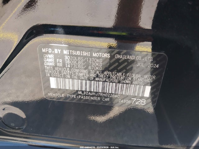2024 MITSUBISHI MIRAGE ML32AUHJ7RH022640 Photo 8