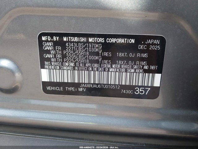 2026 MITSUBISHI OUTLANDER SPORT JA4ARUAU6TU010512 Photo 8