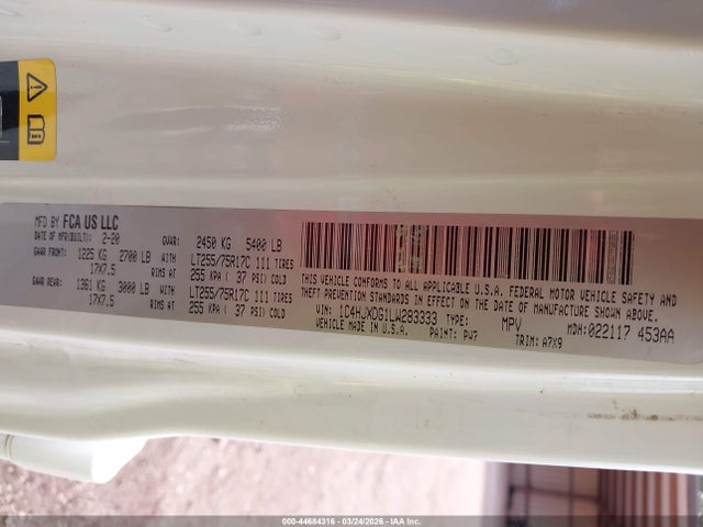 2020 JEEP WRANGLER UNLIMITED 1C4HJXDG1LW283333 Photo 8