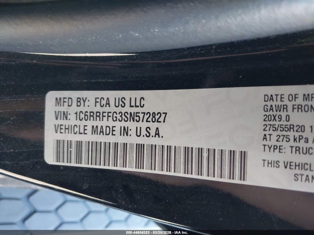 2025 Ram 1500 Big Horn  4x4 5'7 Box მანქანა იყიდება აუქციონზე, vin: 1C6RRFFG3SN572827, აუქციონის ნომერი: 44684323