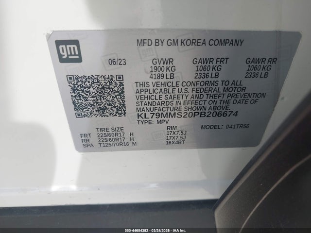 KL79MMS20PB206674 Chevrolet Trailblazer Fwd Ls