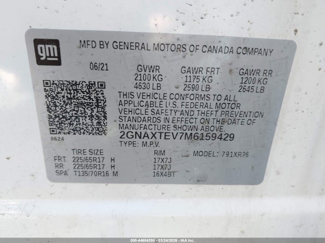Chevrolet Equinox Awd 2fl 2021 2GNAXTEV7M6159429 Image 9