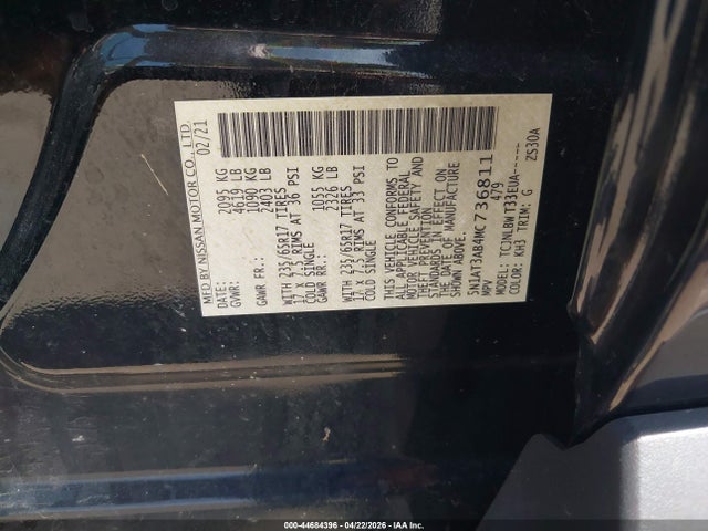 5N1AT3AB4MC736811 Nissan Rogue S Intelligent Awd