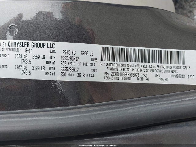 44684423 :رقم المزاد ، 2C4RC1BG6FR539073 vin ، 2015 Chrysler Town & Country Touring مزاد بيع