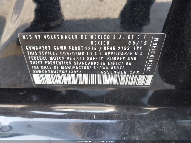 3VWCA7AU2FM513953 Volkswagen Golf Sportwagen Tdi Se 4-door