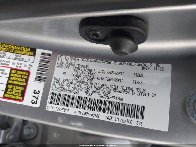 Продаж на аукціоні авто 2023 Toyota Tacoma Trd Sport, vin: 3TMCZ5AN6PM549266, номер лоту: 44684576