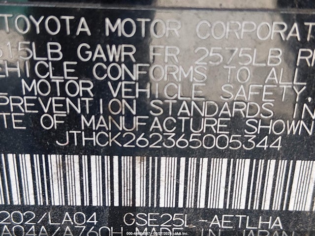 Продаж на аукціоні авто 2006 Lexus Is 250, vin: JTHCK262365005344, номер лоту: 44684587