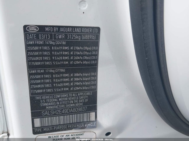 2013 LAND ROVER RANGE ROVER SPORT SALSH2E49DA809837 Photo 8