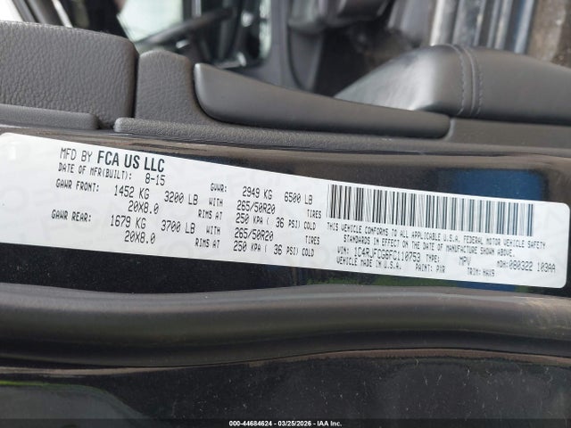 44684624 :رقم المزاد ، 1C4RJFCG6FC110753 vin ، 2015 Jeep Grand Cherokee High Altitude مزاد بيع