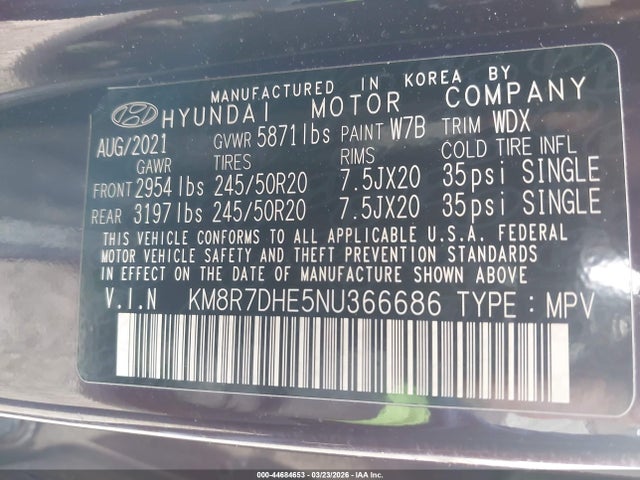Hyundai Palisade Calligraphy 2022 KM8R7DHE5NU366686 Image 9