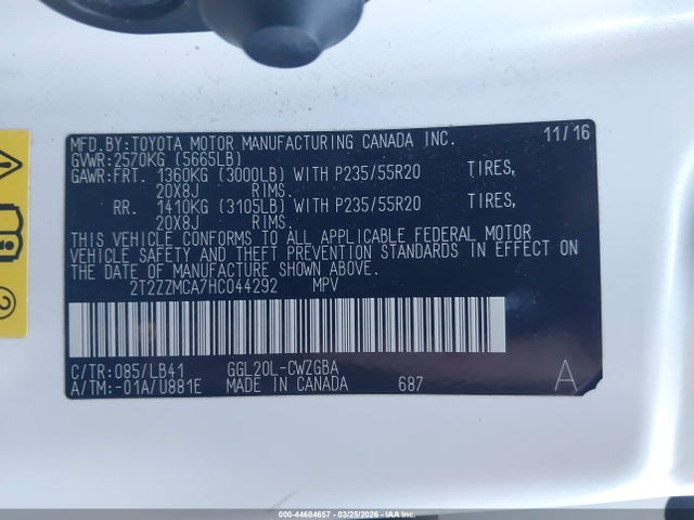 Продаж на аукціоні авто 2017 Lexus Rx 350, vin: 2T2ZZMCA7HC044292, номер лоту: 44684657