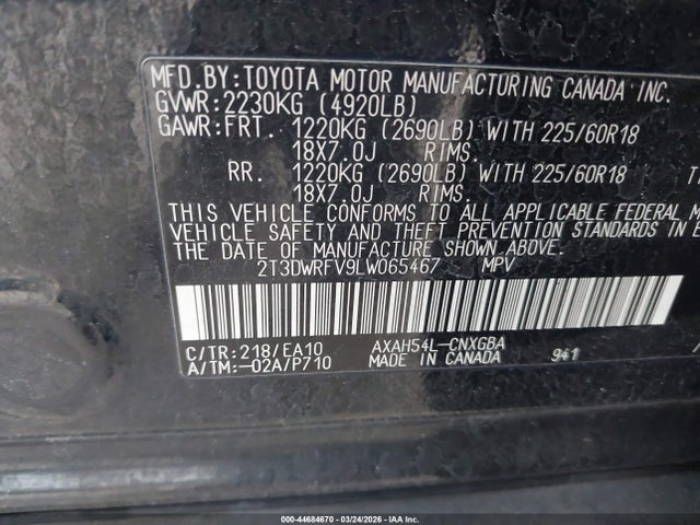 2020 TOYOTA RAV4 HYBRID 2T3DWRFV9LW065467 Photo 8