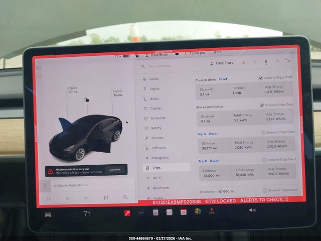 44684679 :رقم المزاد ، 5YJ3E1EA8MF020638 vin ، 2021 Tesla Model 3 Standard Range Plus Rear-wheel Drive مزاد بيع