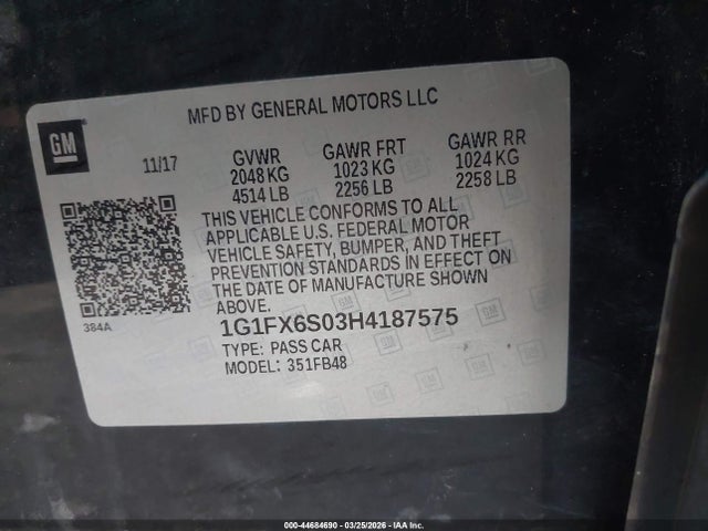 2017 CHEVROLET BOLT EV 1G1FX6S03H4187575 Photo 8