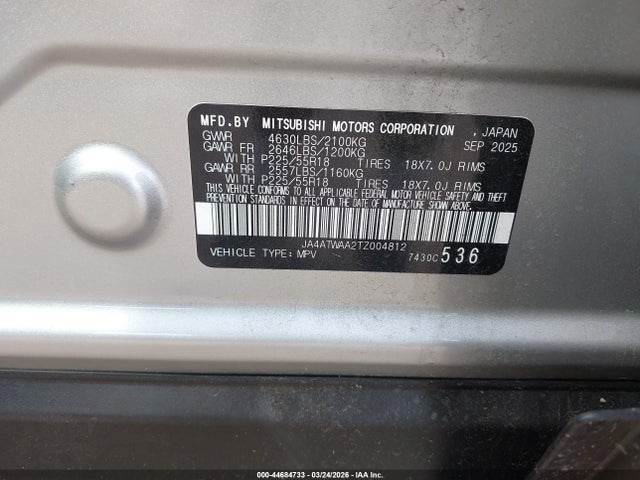 2026 MITSUBISHI ECLIPSE CROSS JA4ATWAA2TZ004812 Photo 8