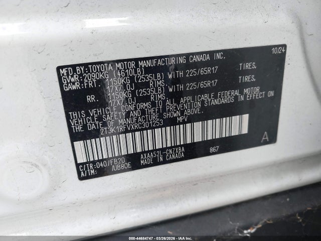Toyota RAV4 LE 2024 2T3K1RFVXRC301253 Image 9