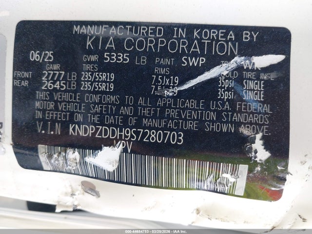 KNDPZDDH9S7280703 KIA Sportage Plug-in Hybrid X-line Prestige