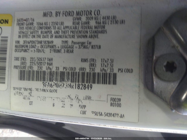 Ford FUSION SE 2017 3FA6P0H73HR182849 Image 9