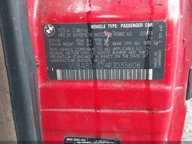 1994 BMW 325 WBABJ6324RJD35808 Photo 8
