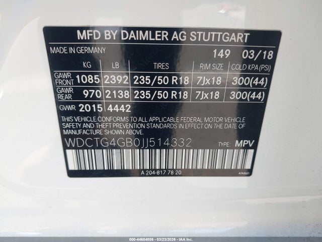 2018 MERCEDES-BENZ GLA 250 WDCTG4GB0JJ514332 Photo 8