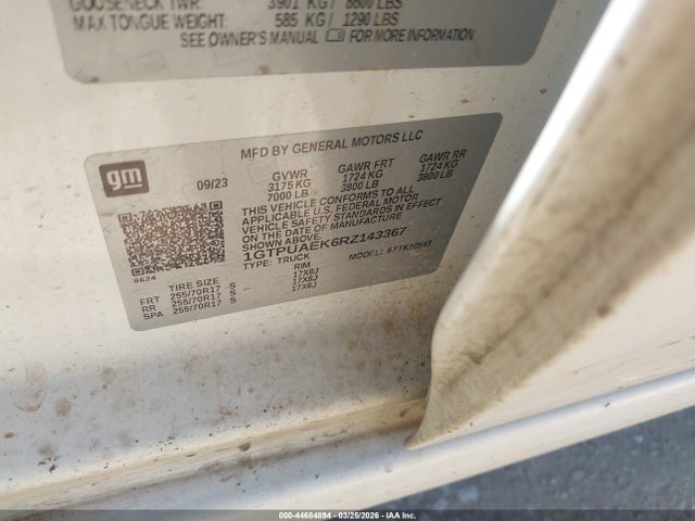 Продажа на аукционе авто 2024 Gmc Sierra 1500 4wd  Short Box Pro, vin: 1GTPUAEK6RZ143367, номер лота: 44684894
