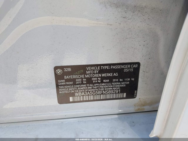 2015 BMW 328I WBA3A5G58FNS89291 Photo 8