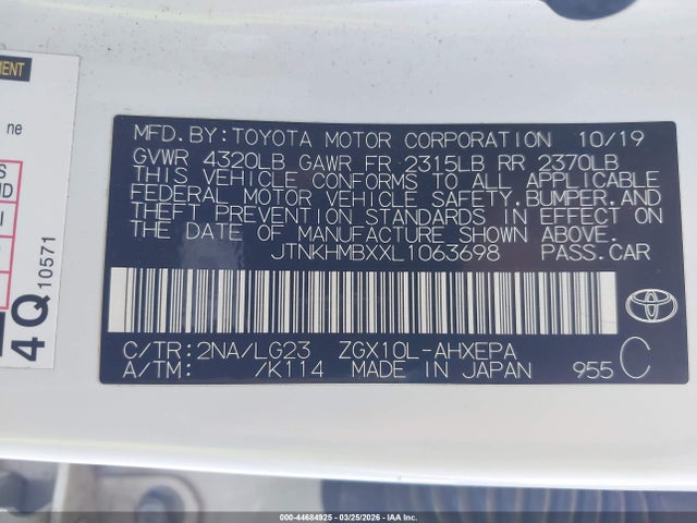 JTNKHMBXXL1063698 Toyota C-hr Limited