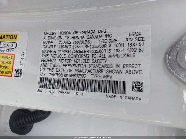 Продажа на аукционе авто 2025 Honda Cr-v Hybrid Sport-l, vin: 2HKRS6H81SH802903, номер лота: 44684958