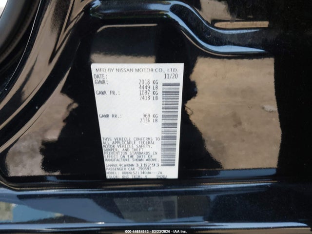 1N4BL4CWXMN318293 Nissan Altima Sr Intelligent Awd
