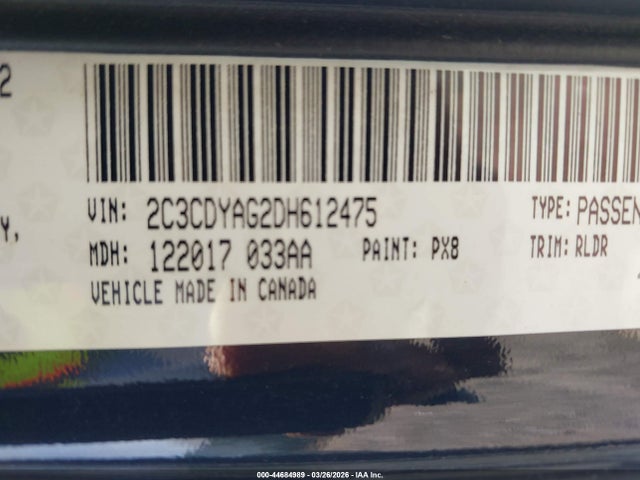 Aukcja sprzedaży 2013 Dodge Challenger Sxt Plus, vin: 2C3CDYAG2DH612475, numer aukcji: 44684989