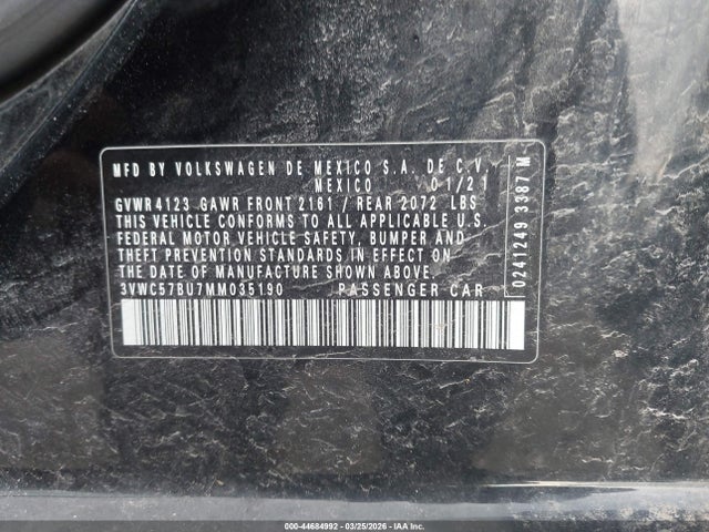 2021 VOLKSWAGEN JETTA 3VWC57BU7MM035190 Photo 8