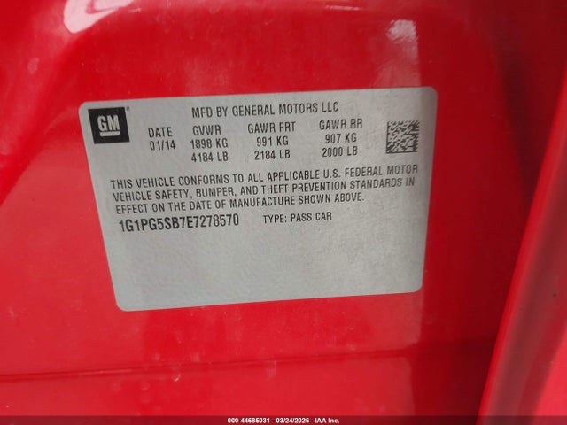 Chevrolet CRUZE LTZ 2014 1G1PG5SB7E7278570 Image 9