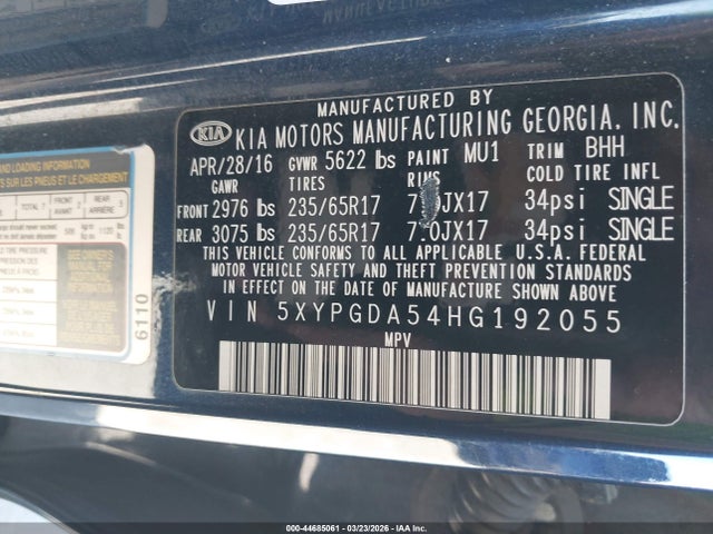 2017 KIA SORENTO 5XYPGDA54HG192055 Photo 8