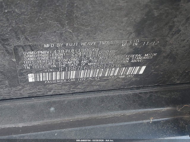 2013 SUBARU IMPREZA WRX JF1GR7E62DG817936 Photo 8