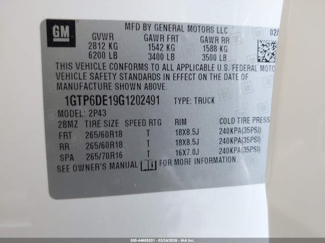1GTP6DE19G1202491 GMC CANYON SLT